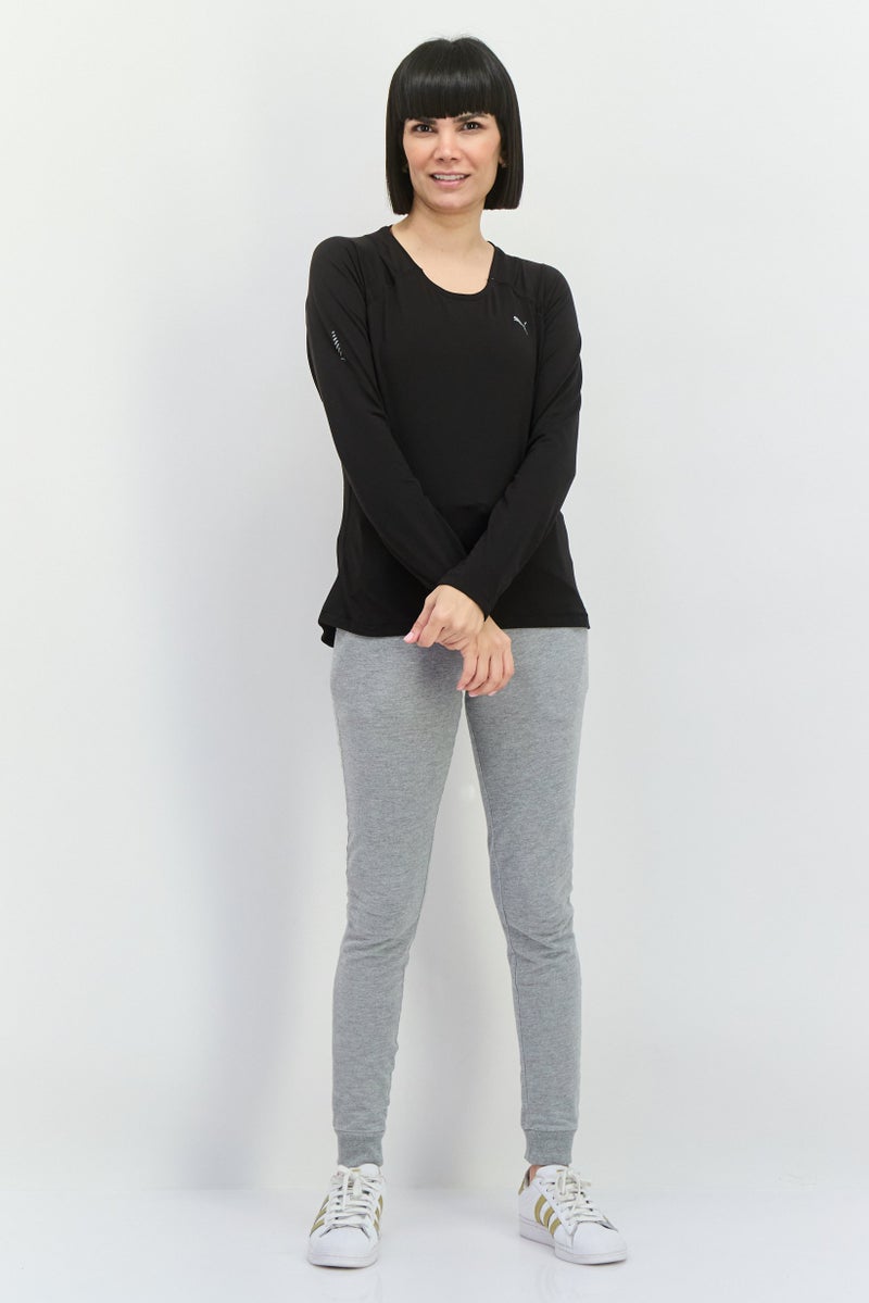 PUMA بلوزة رياضية نسائية بأكمام طويلة مناسبة للجري، سوداء - Image 3